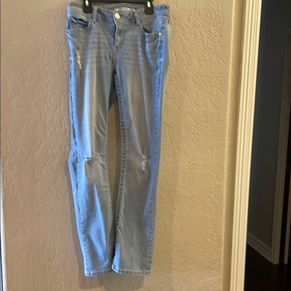 Light Blue Distressed Women Jeans - Picture 7 of 9